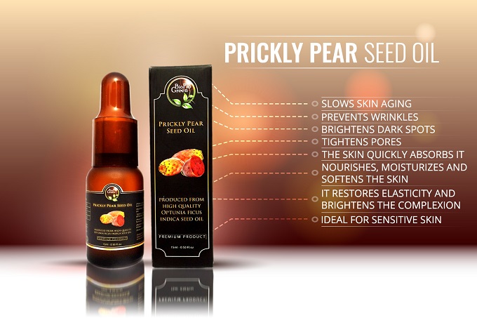 small bottle of prickly pear seed oil