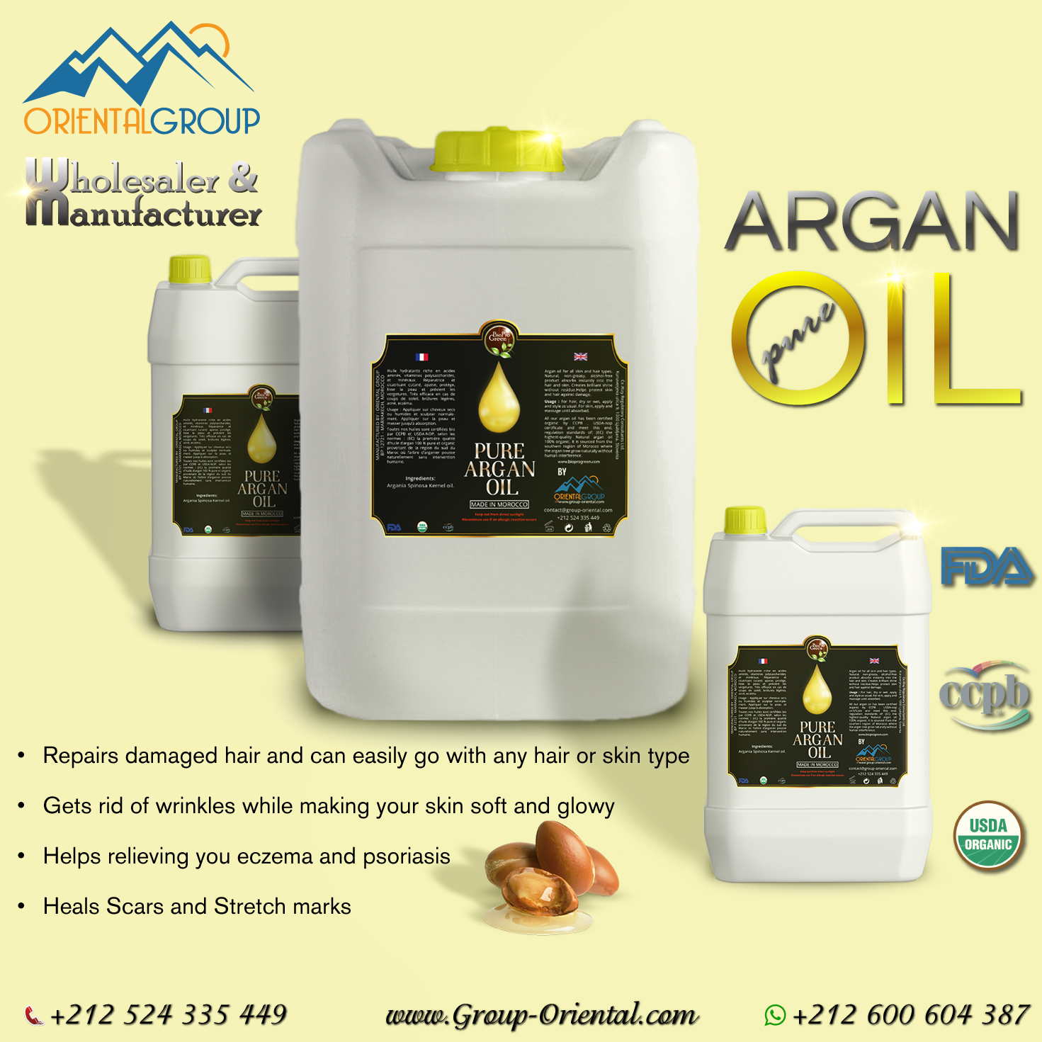 Best quality Argan oil for wholesale certified organic 